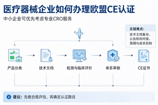 中小器械企业办理欧盟CE认证，医疗器械CRO服务商怎么推荐？